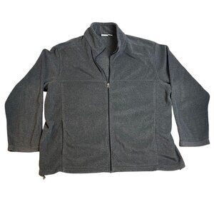 Bass Pro Shops Men's Fleece Jacket 2XL Full-Zip Gray Full Zip Stand Collar